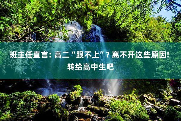 班主任直言: 高二“跟不上”? 离不开这些原因! 转给高中生吧