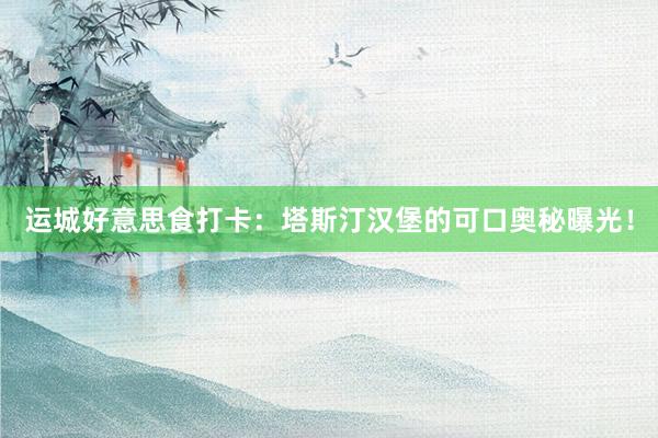 运城好意思食打卡：塔斯汀汉堡的可口奥秘曝光！
