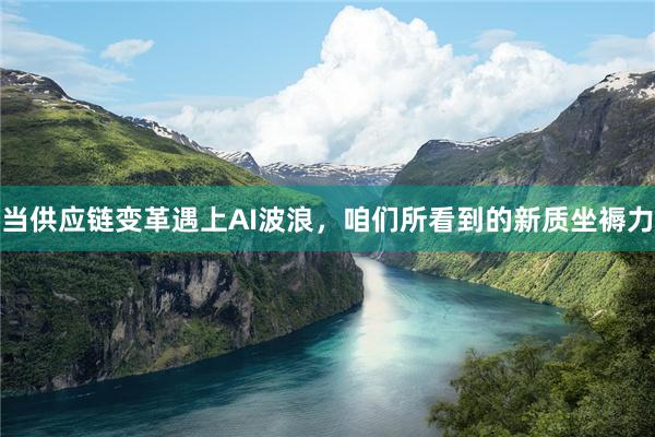 当供应链变革遇上AI波浪，咱们所看到的新质坐褥力
